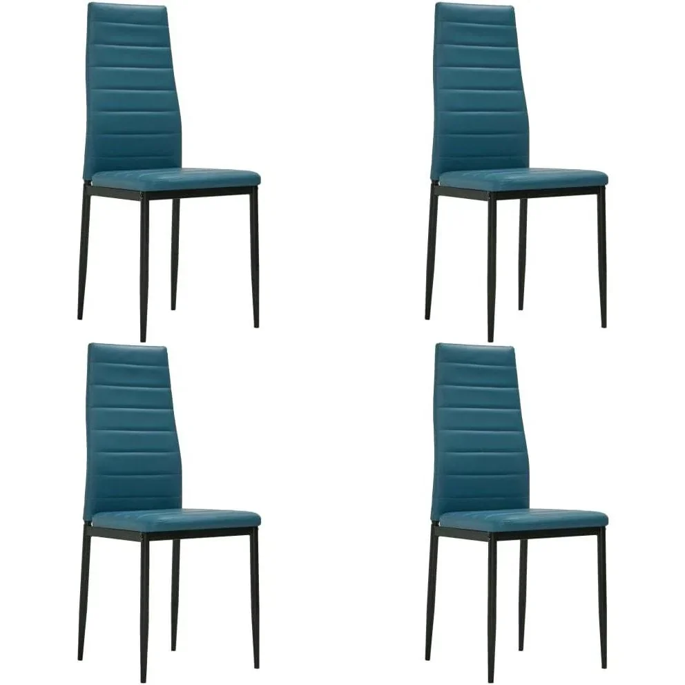 Esszimmerstühle 4-Sitzer Kunstleder ozeanblau