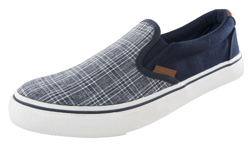 Canvas Slipper, Farbe blau kariert, Gr. 46