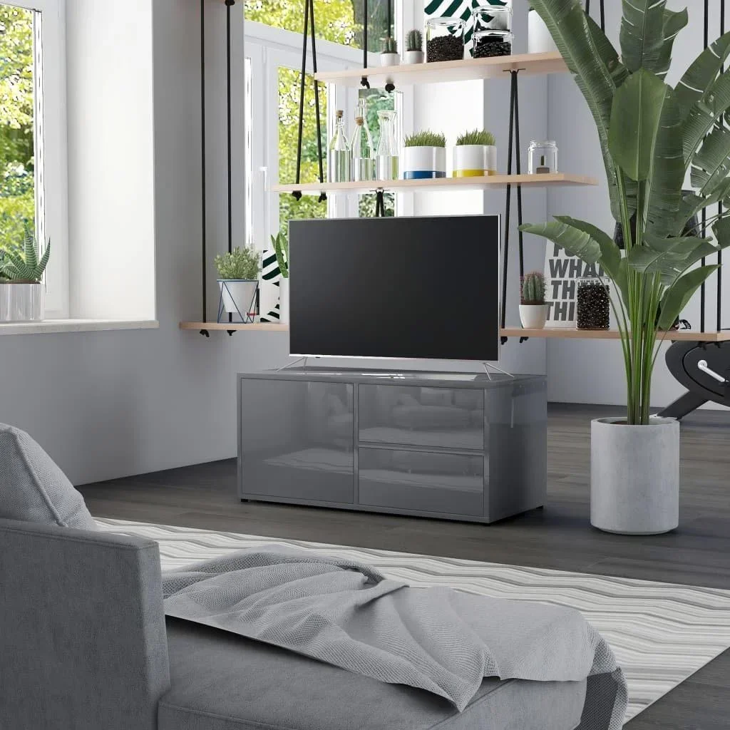 TV-Schrank 80x34x36 cm Spanplatte hochglänzend grau