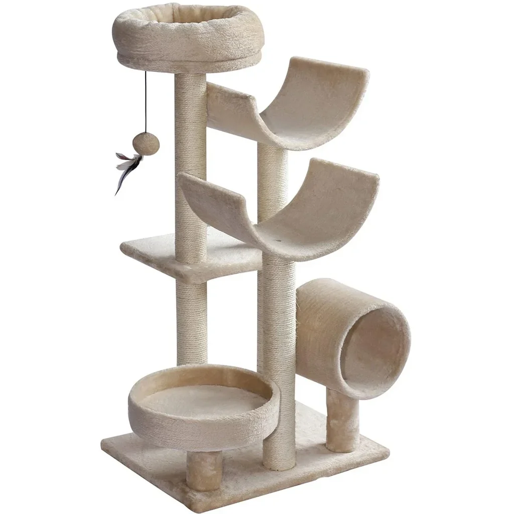 Katzen Kletterbaum beige