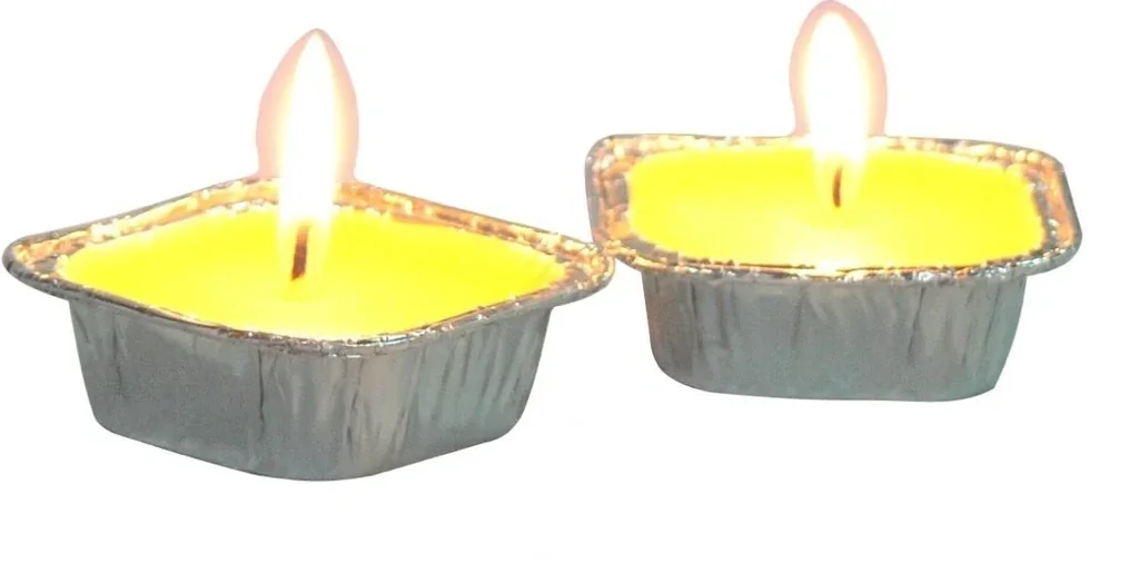 Citronella-Kerze in Flammschälchen, 2er Set