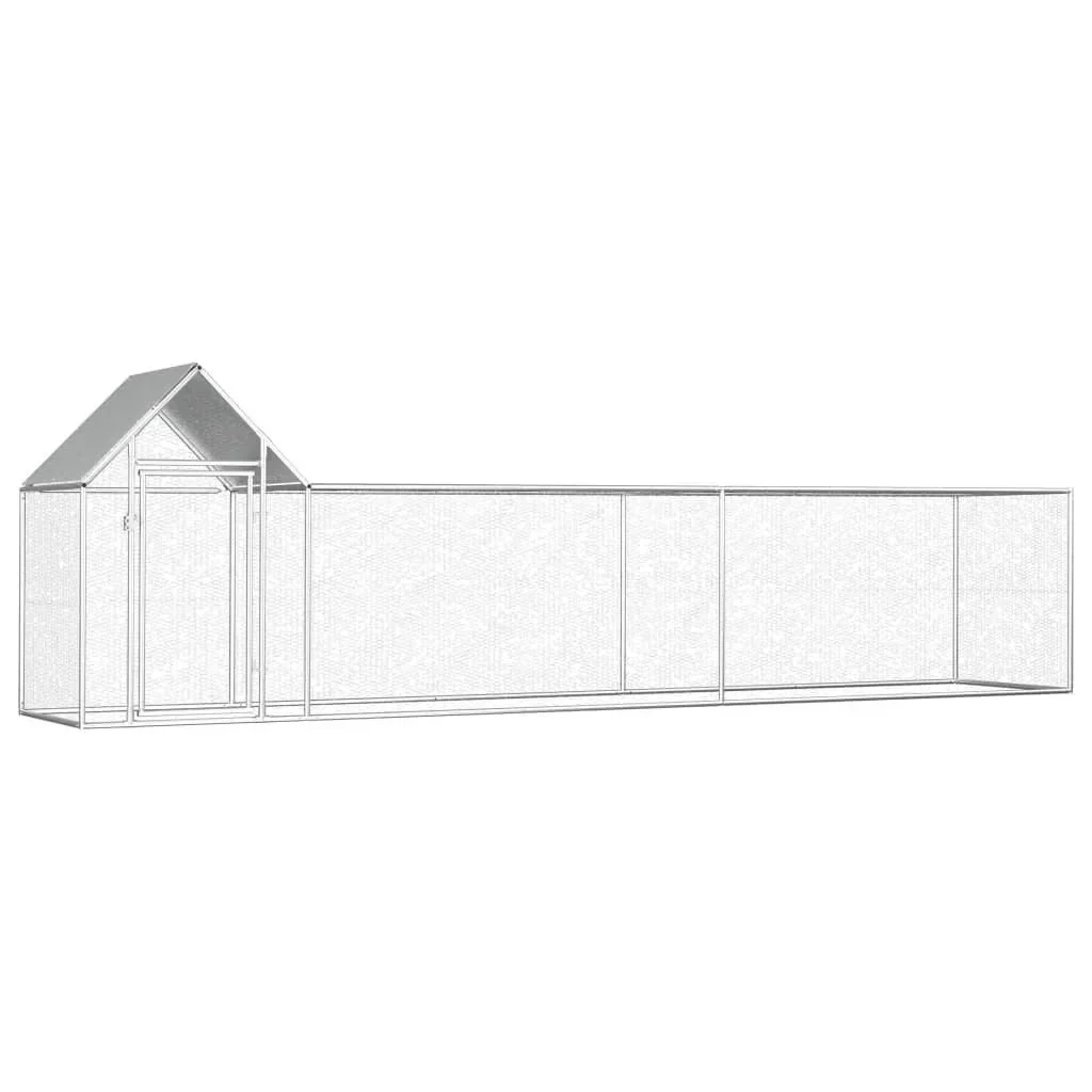 Hühnerstall 5x1x1,5 m Stahl verzinkt