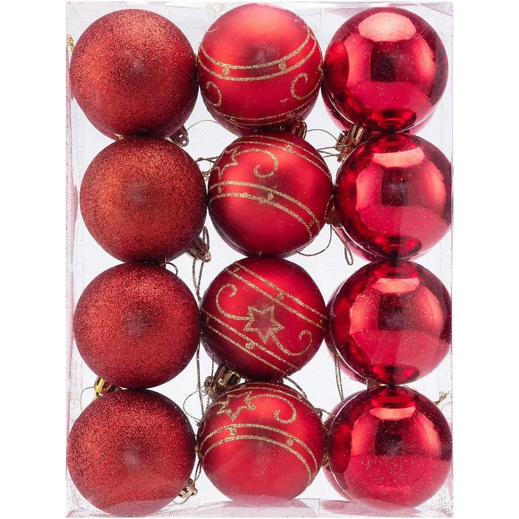 Weihnachtskugeln - Weihnachtsbaumbeleuchtung - 24er Set Rot