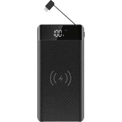 VT-3508 Netzteil mit drahtloser QI-Ladefunktion - 20.000mah - einschließlich Mikro-USB-Kabel - schwarz