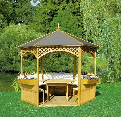 Pavillon Palma mit Holzdach und Dachpappe