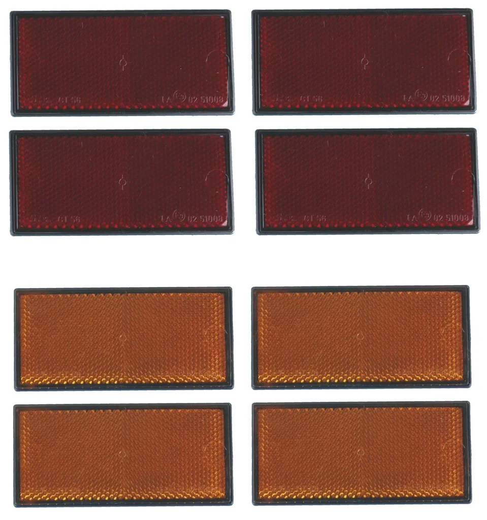 Rückstrahler, 4 Stück, gelb, seitlich, 105 x 55 mm