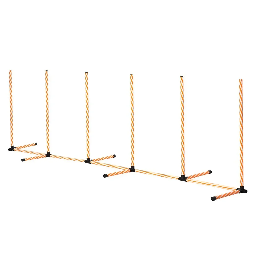 Hunde Slalomstangen Agility Training für Haustiere Hundetrainigsset Inklusive mit Oxford Tasche Leicht zu tragen Polyest