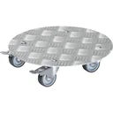 Multi Roller MR 7005, Ø 30 x 7,5 cm, softe Rollen Ø 50 mm, Gleitlager, 2 Bremsen, Alu Riffelblech, Tragkraft 100 kg