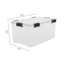 Wasserdichte Aufbewahrungsbox, transparent, 50 Liter