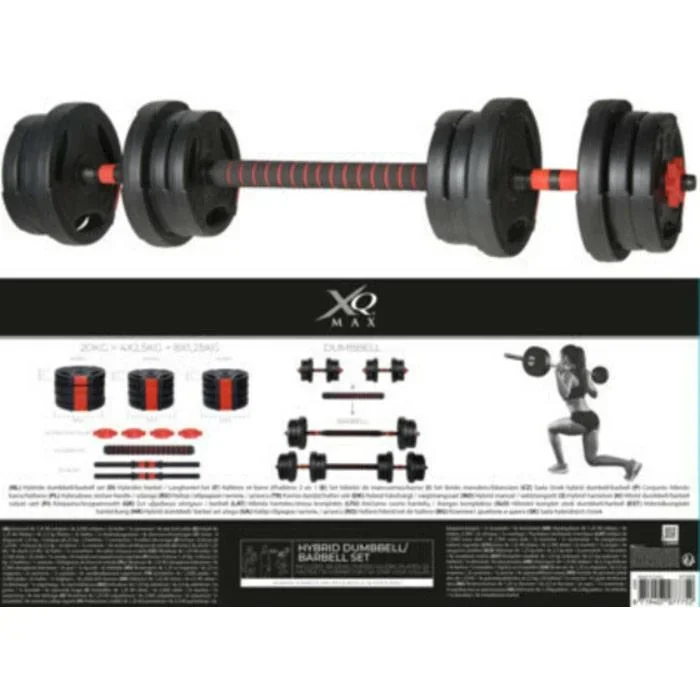 20 kg Kurz- und Langhantel - 3 in 1 - verstellbar