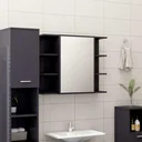 Badspiegelschrank 80x20,5x64 cm Spanplatte Hochglanz grau
