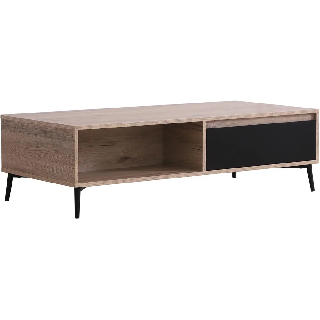 Couchtisch Beistelltisch Sofatisch Fernsehtisch Kaffeetisch 2 x Schublade 2 x Ablage Holz 120 x 56 x 35 cm