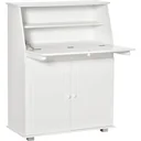 Sekretär Schreibtisch Kommode Schreibkommode Klappensekretär platzsparender Computertisch mit Schrank Weiß 82 x 38,5 x 1
