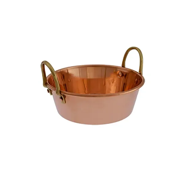 Topf, Marmeladentopf - Kupfer und Messing, Durchmesser: 16 cm