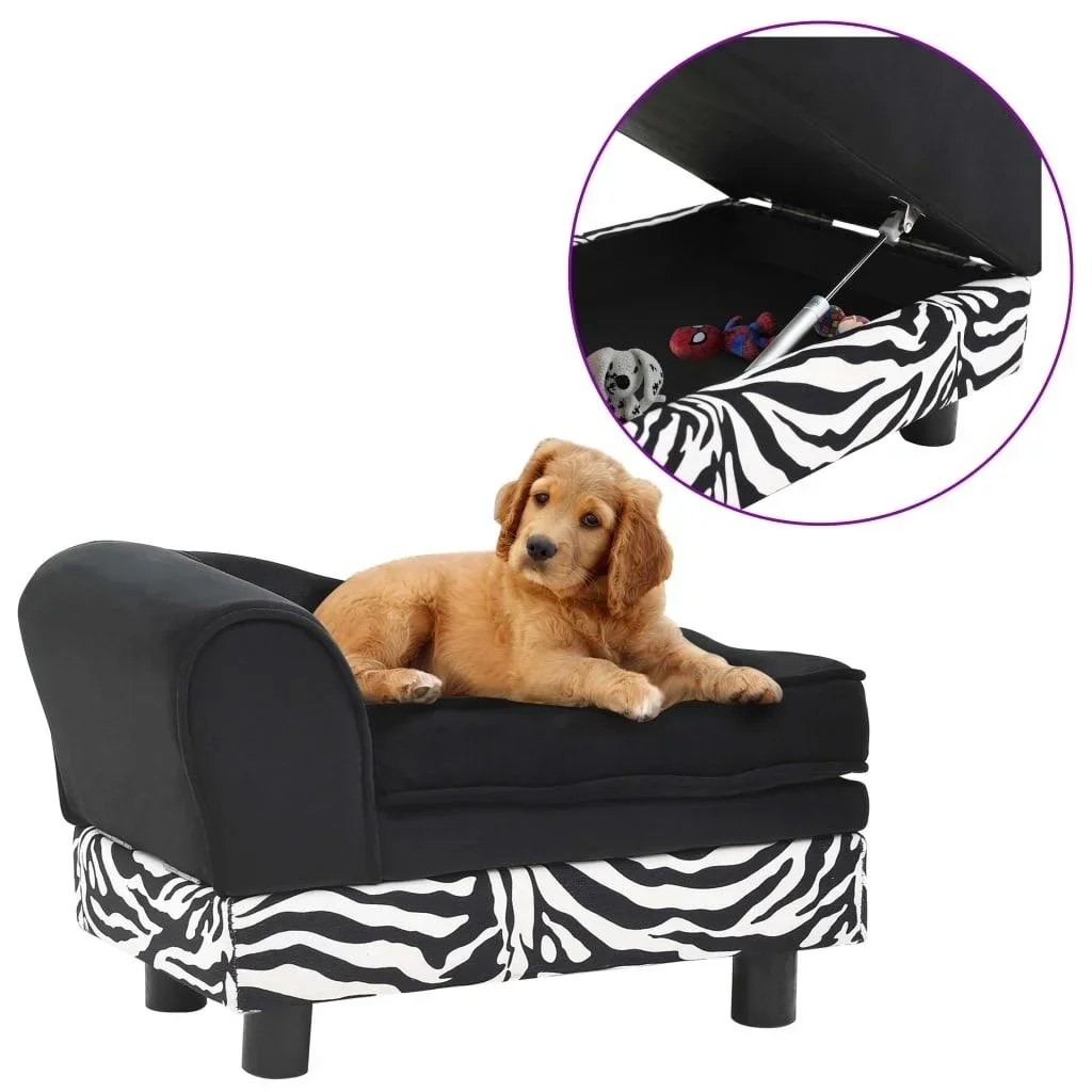 Hundebank 57x34x36 cm Plüsch schwarz