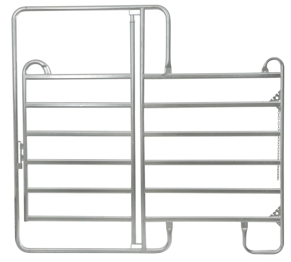 Weidepanel - Zaunelement mit Tor, 2,4 m Länge, Gesamthöhe 2,2 m