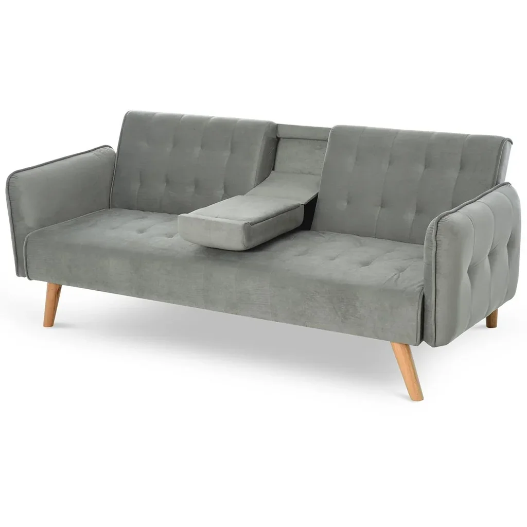 Schlafsofa, Klappsofa, 3-Sitzer Stoffsofa, Chaiselongue, Bettsofa, Sofa mit Schlaffunktion, Sofagarnitur, Verstellbarer