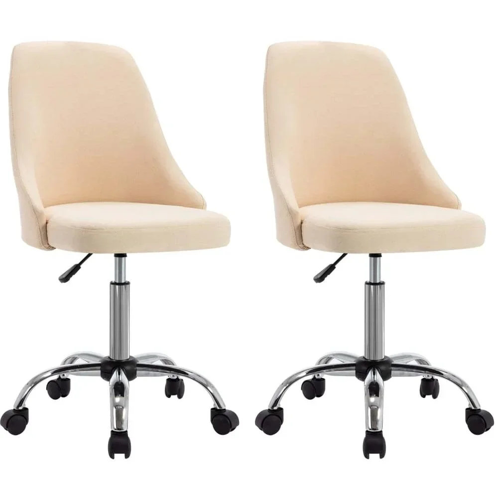Esszimmerstühle 2 Stück Stoff creme