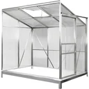 Gewächshaus mit Fundament / Aluminium-Gewächshaus / Wandgewächshaus - mit Regenrinne - Schiebetüren 192 x 127 x 202cm