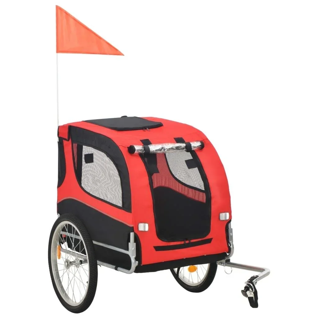 Hundefahrradwagen rot und schwarz