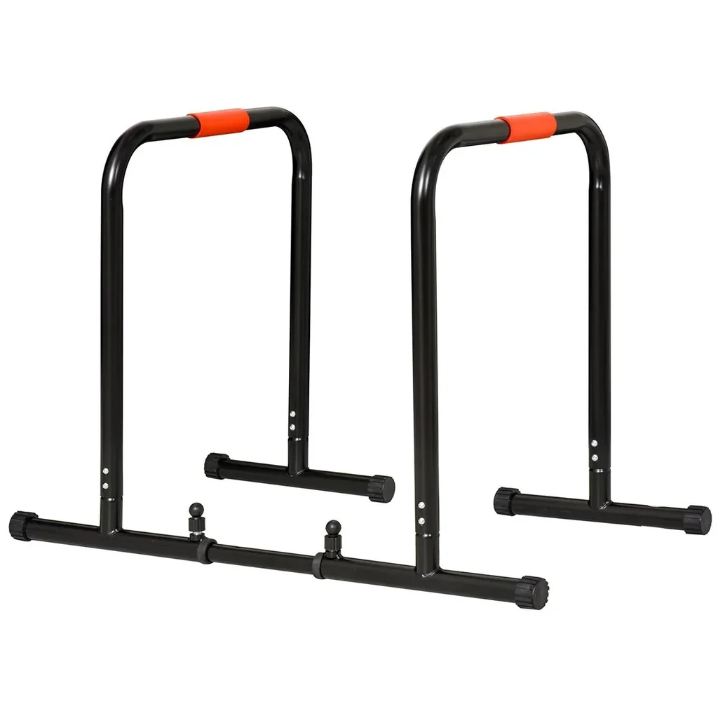 Dip Barren Fitness Parallettes Push Up Dip Station Einstellbar Fitness multifunktional Stahl Schwarz 89-99 x 62 x 72 cm