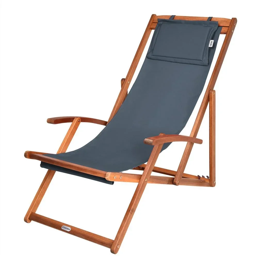 Deckchair Anthrazit Akazienholz