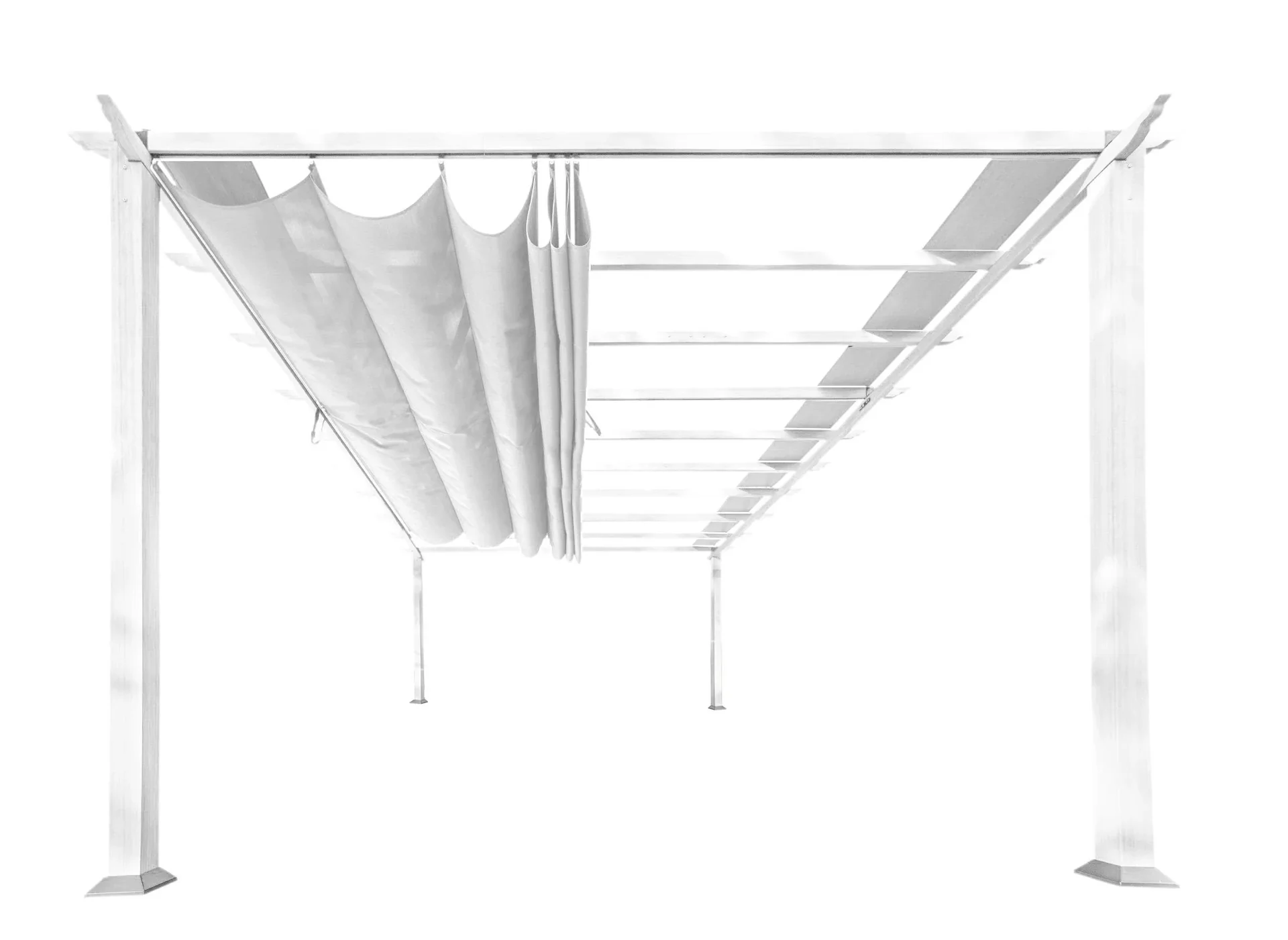Paragon Outdoor Outdoor-Pavillon „Florenz“ Weiß - mit verstellbarem Sonnensegel