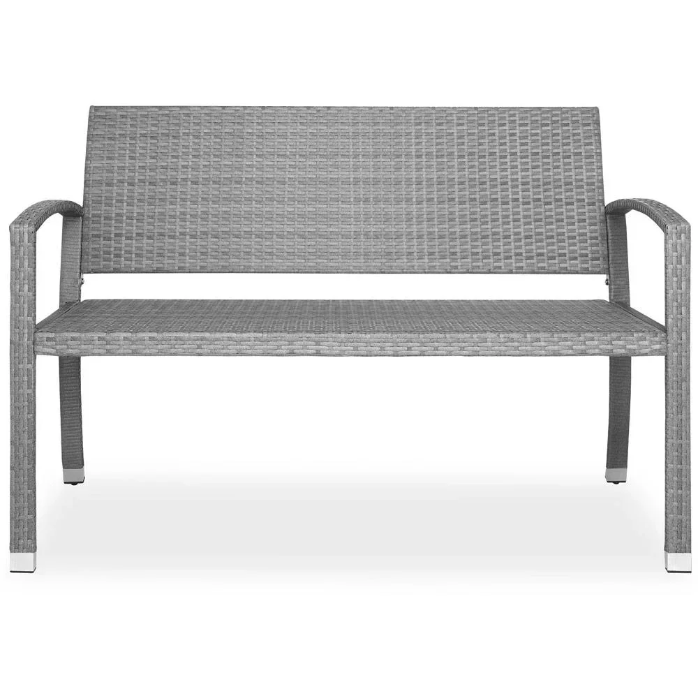 Polyrotan Gartenbank - Grau - 122x52x86cm