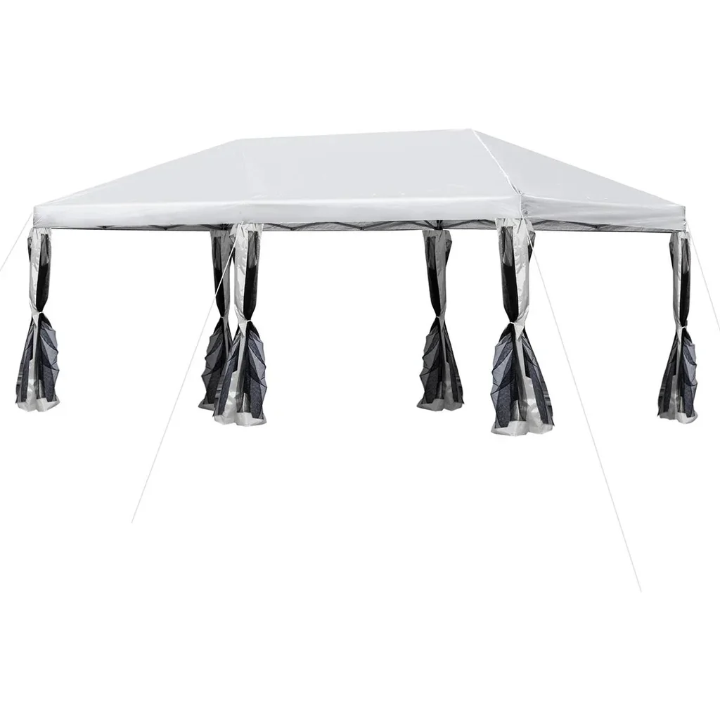Pop-Up-Pavillon zusammenfaltbar cremeweiß