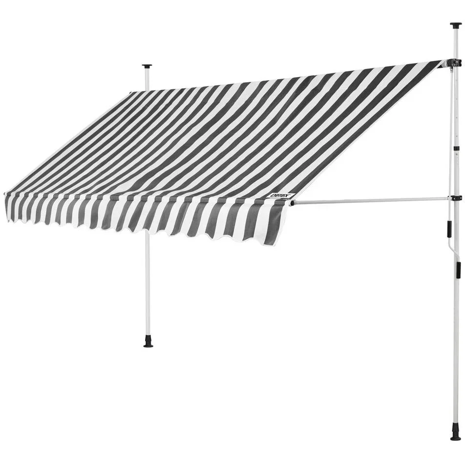 Klemmmarkise 400cm weiß/grau
