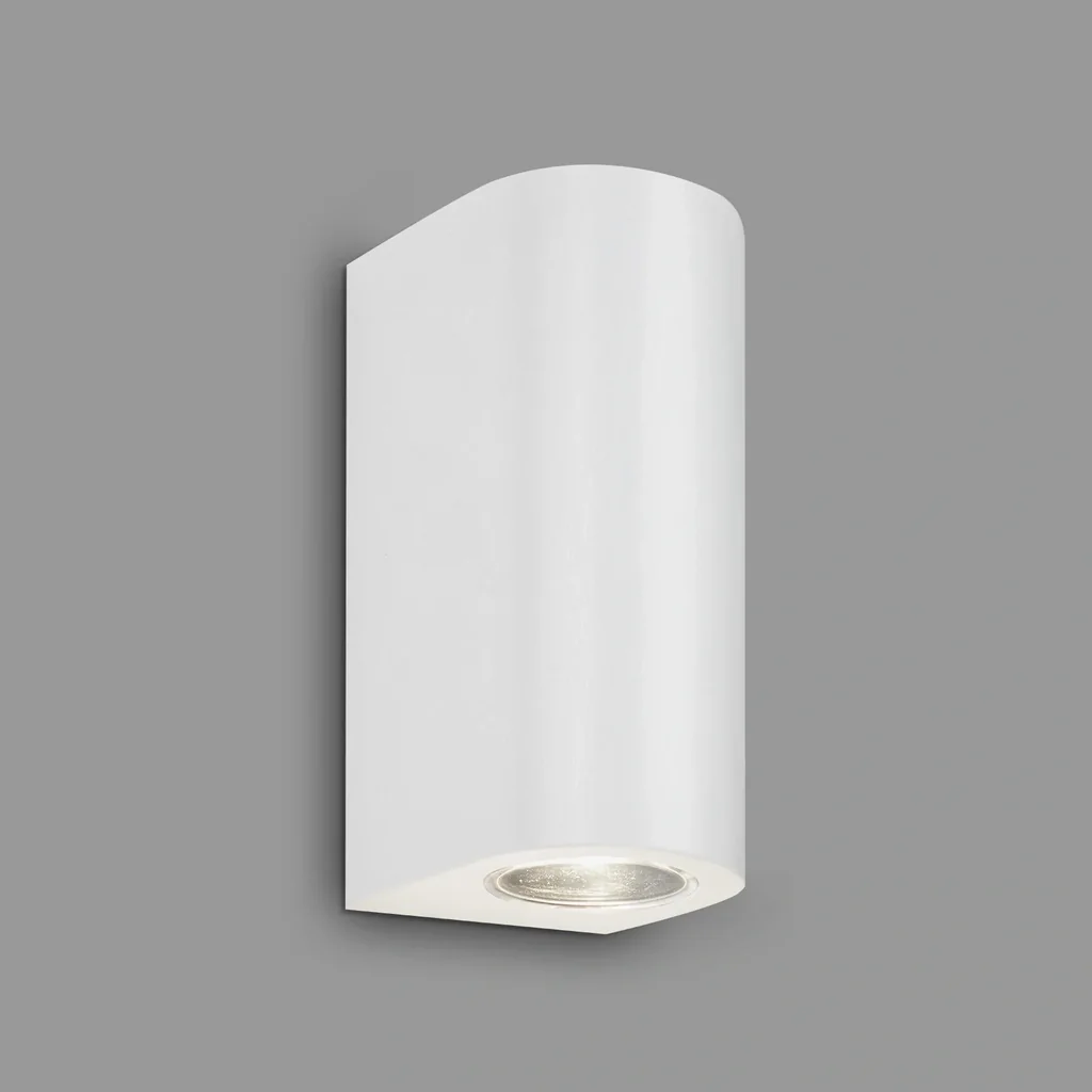 LED Außenleuchte, 2-flammig, IP44, Metall-Kunststoff / weiß, GU 10 Fassung, inklusive 2 x LED, 4,7 Watt, 400 lm, 4.000 K