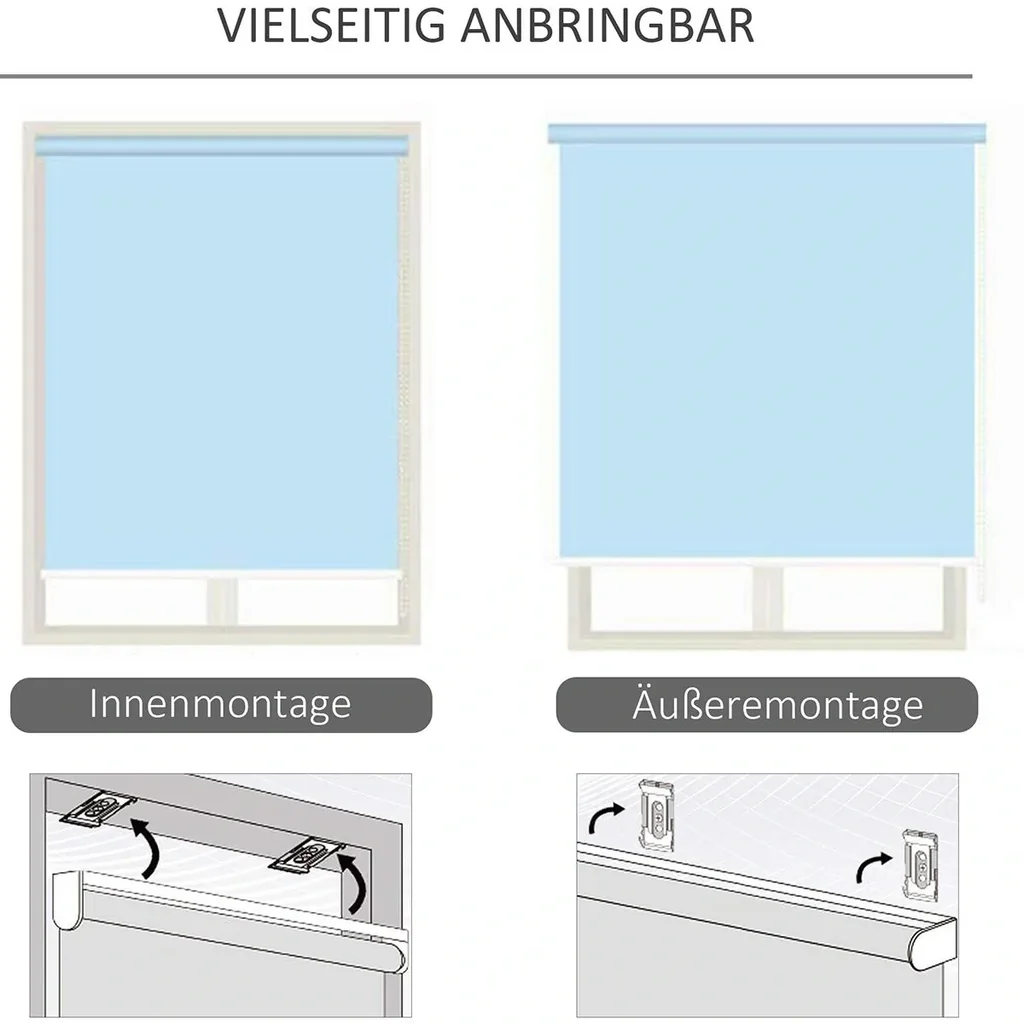 Senkrechtmarkise mit Handkurbel cremeweiß