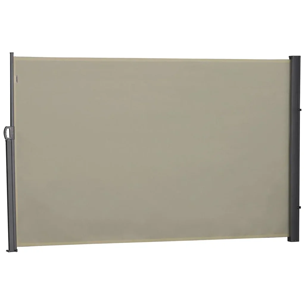Seitenmarkise, Sicht- und Sonnenschutz, Seitenrollo, Polyester, Beige, 3 x 2 m