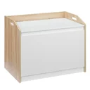 Sitzbank mit Stauraum 2-in-1 Truhenbank Nachttisch Aufbewahrungstruhe Weiß+Natur 62,4 x 40 x 51,5 cm