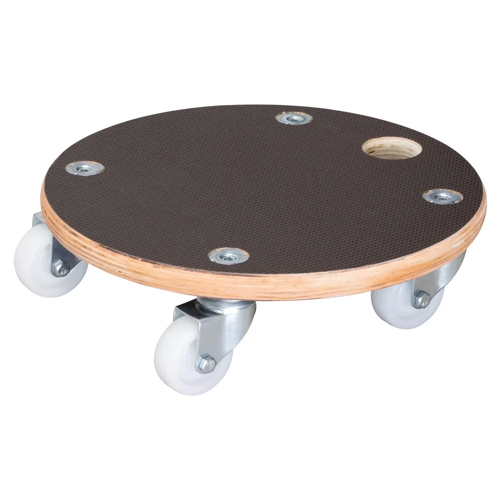 Multi Roller MR 1351, Ø 29 x 8,5 cm, harte Rollen Ø 50 mm, Gleitlager, Multiplex Platte FSC®, Tragkraft 200 kg