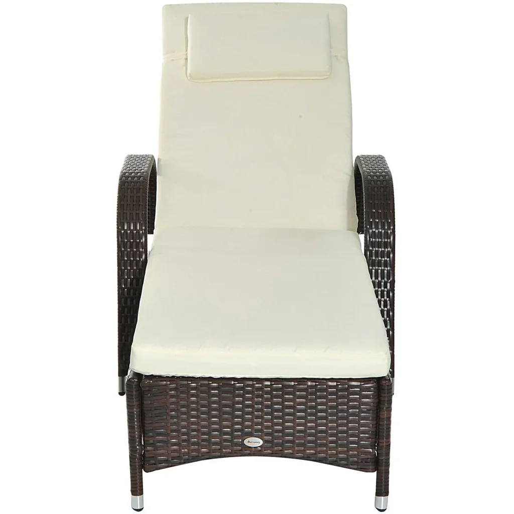 Mobile Gartenliege Kaffeebraun Rattanliege Polyrattan