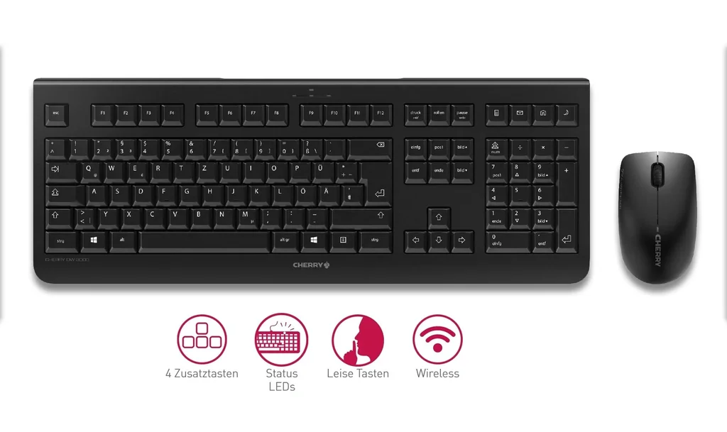 Kabelloses Tastatur-Maus-Set DW 3000 schwarz