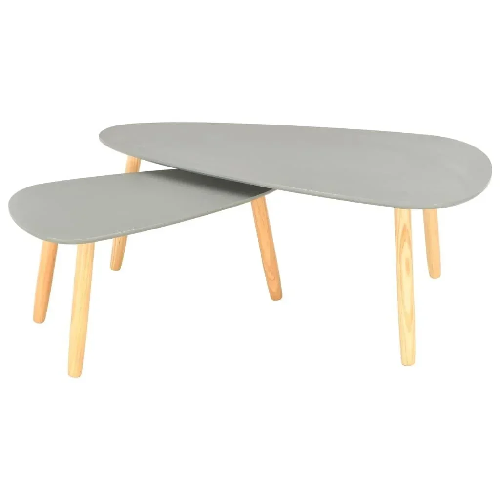 Couchtische 2tlg. massiv Kiefer grau