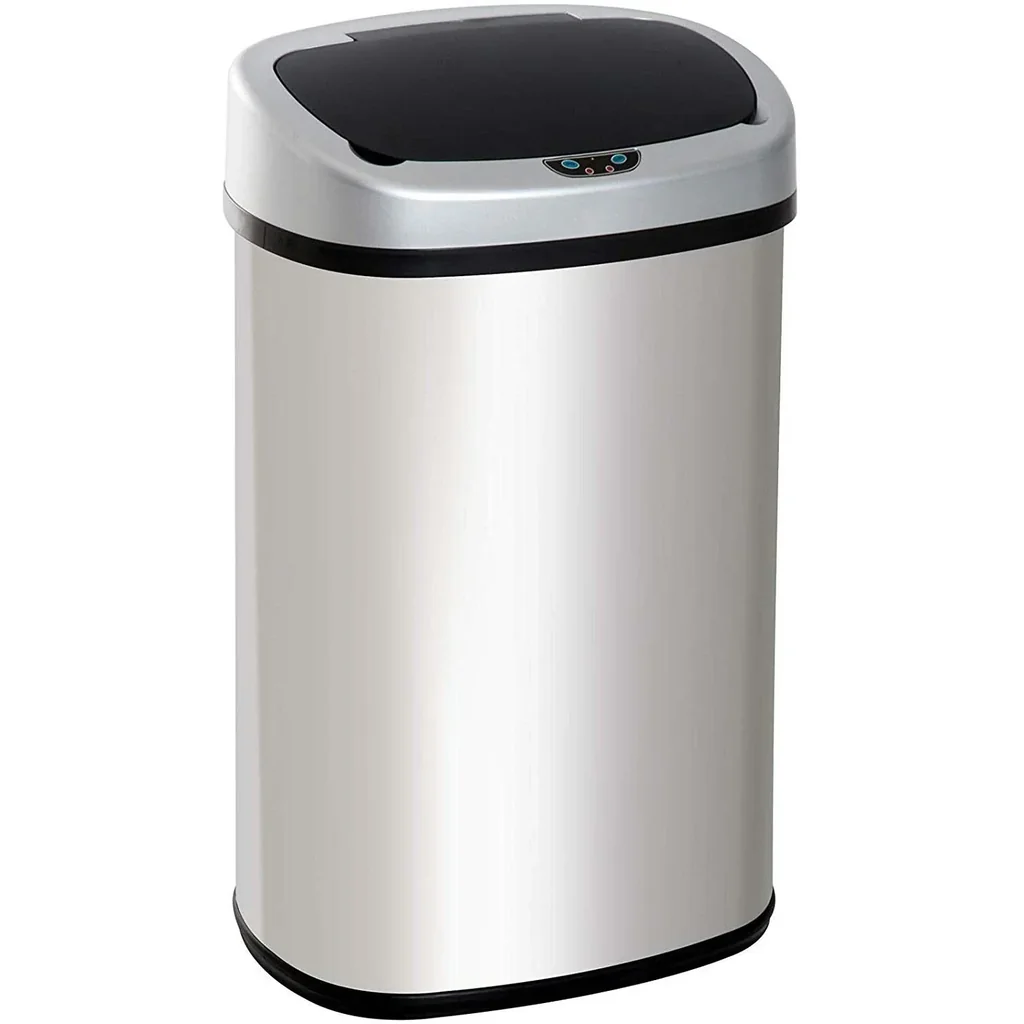 Mülleimer Automatik mit Infrarotsensor 58L Silber