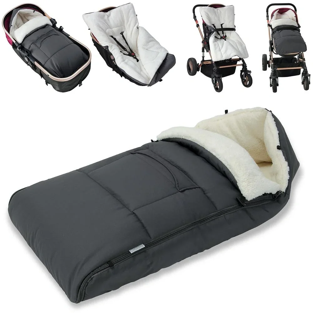 Baby-Fußsack anthrazit 93x56cm g
