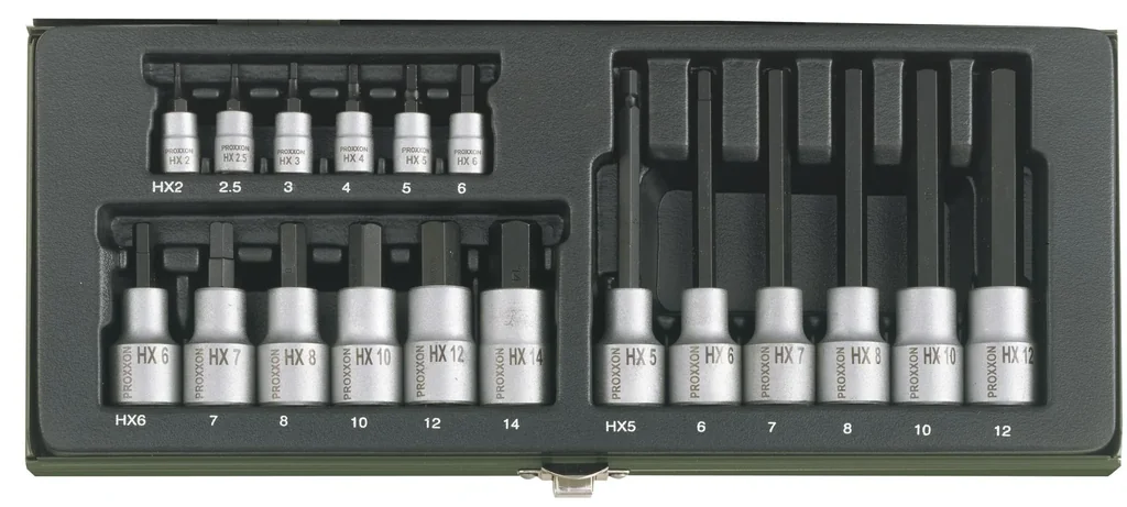 Steckschlüsselsatz HX, 1/4" + 1/2" (18-teilig)