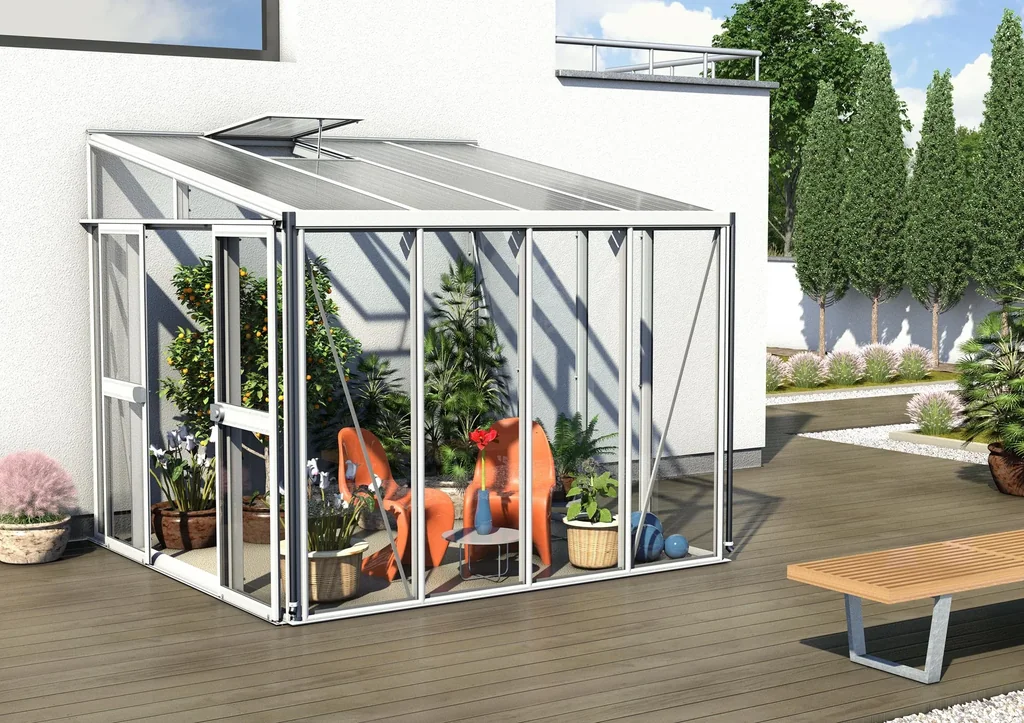 Pavillon-Nachrüstsatz für Gewächshaus Helena + Athene 7000, Farbe weiß