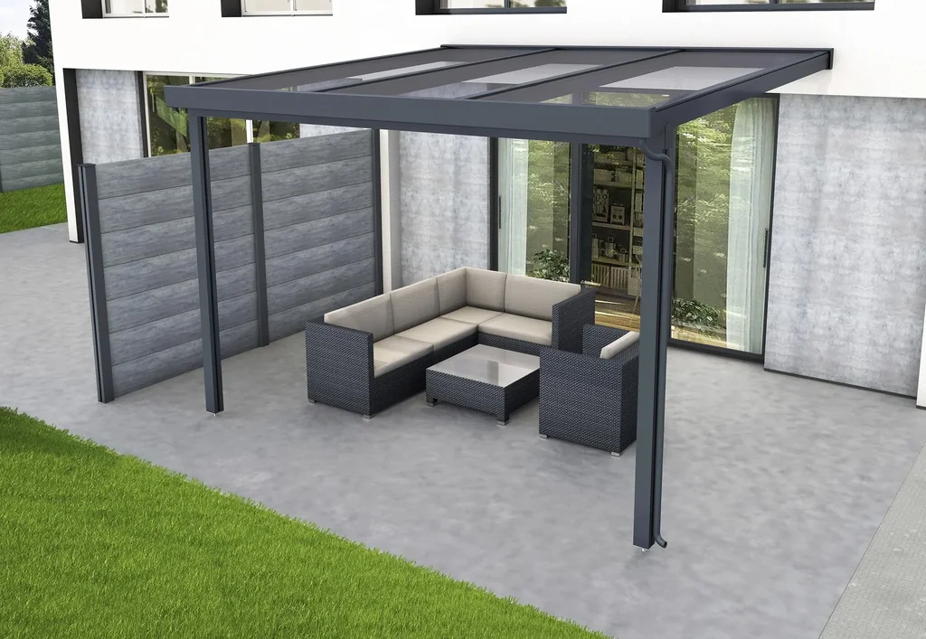 Terrassendach Premium, anthrazit, 3094 x 3060 mm - Klima blue