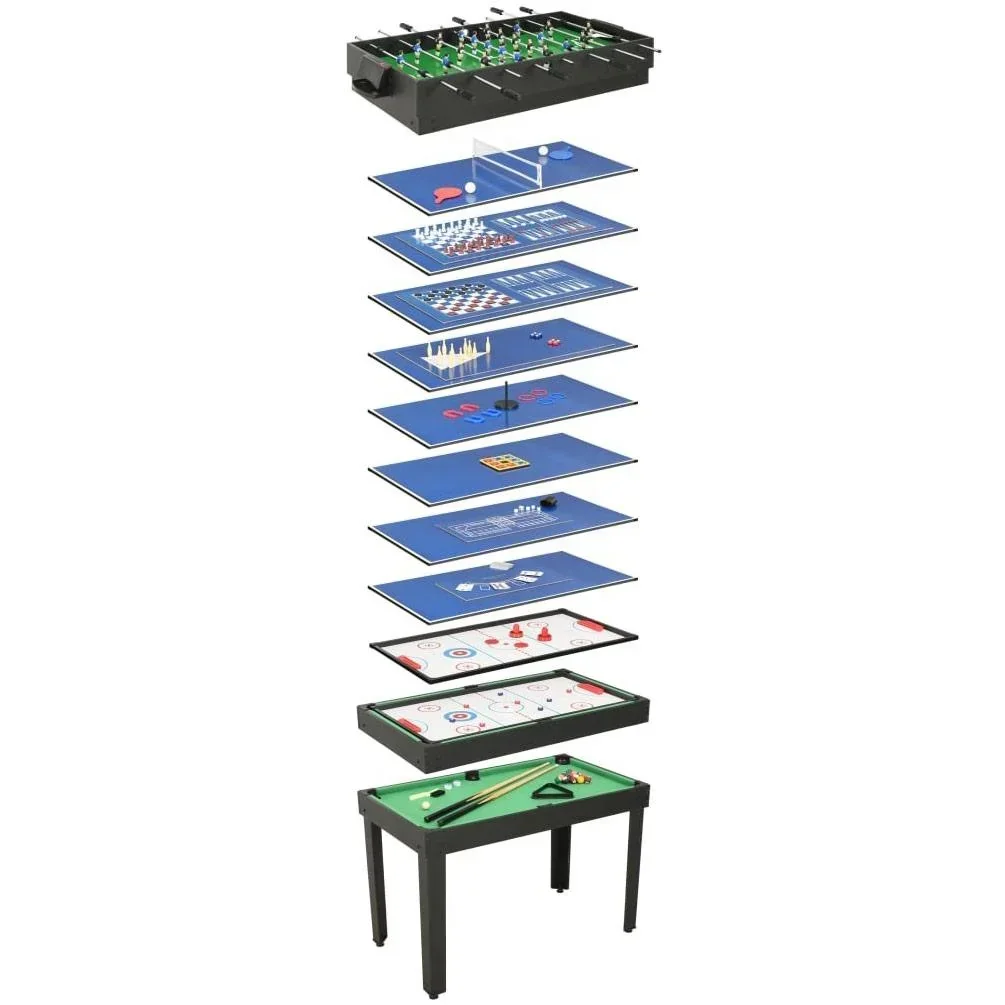 Multi-Playtable 15-in-1 121x61x82 cm schwarz