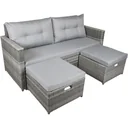 Lounge-Sofa MALTA, Aluminium, Kunststoffgeflecht halbrund 8 mm