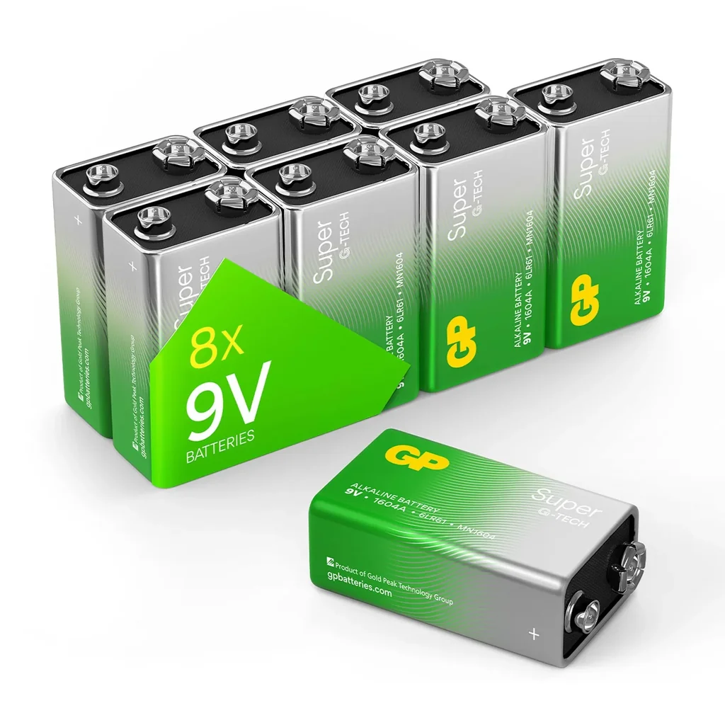 SUPER 9V Block Alkaline Batterie - 8 Stück