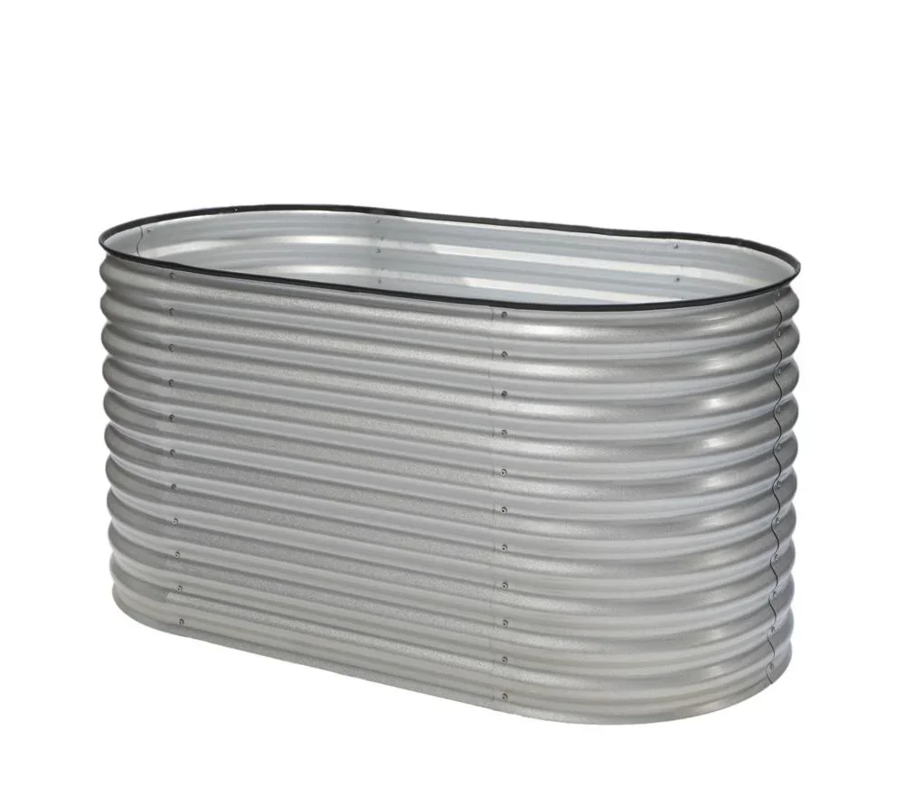 Westmann Hochbeet Grow Faster, 160×80×82 cm, Silber – Metall aus verzinktem Wellblech