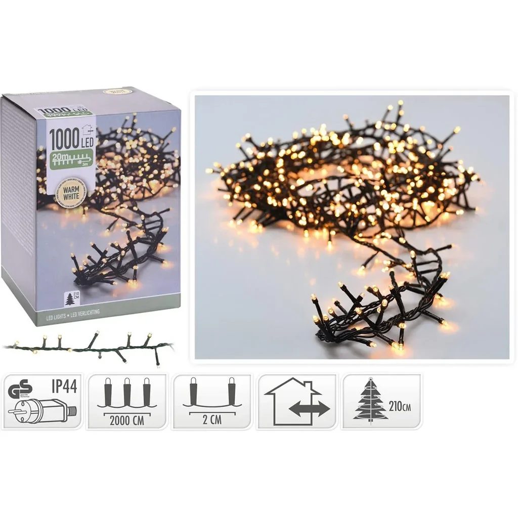 Weihnachtsbeleuchtung Snakelight 1000 LED - 40 Meter - warmweiß - Microcluster