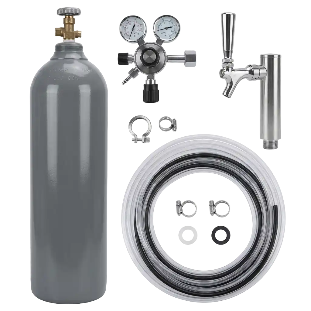 Zubehörpakete mit 2	0 kg CO2 Flasche 7mm Bierschlauch Bild