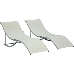 2er Set Sonnenliege Gartenliegen Stoffliege Relaxliege ergonomisch Aluminium Tex